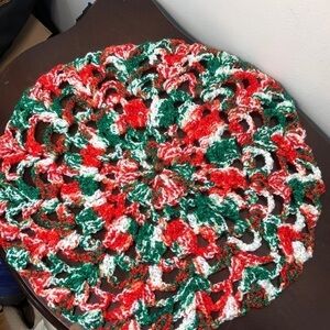 Handmade Christmas crochet doily​​​​